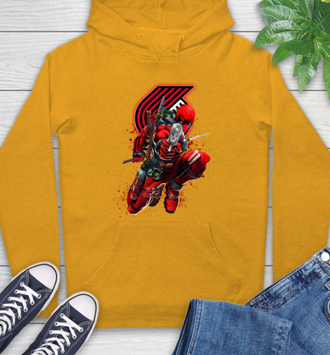 NBA Deadpool Marvel Comics Sports Basketball Portland Trail Blazers Hoodie 3