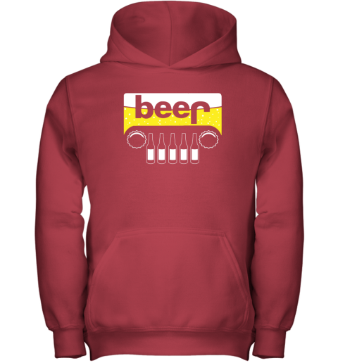 q4jm beer and jeep shirts youth hoodie 43 front red