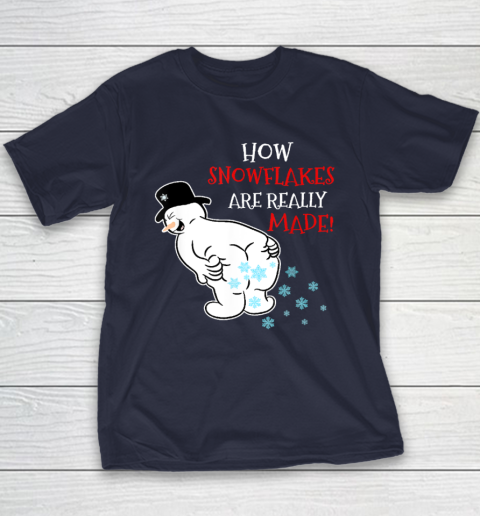 Funny Snowman How Snowflake Are Really Made Christmas Cutome Youth T-Shirt 2