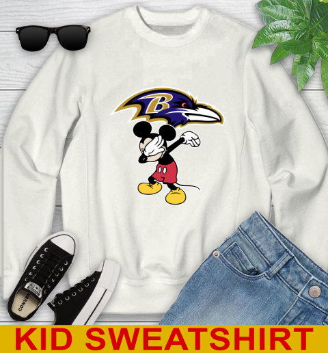 Baltimore Ravens NFL Football Dabbing Mickey Disney Sports Youth Sweatshirt