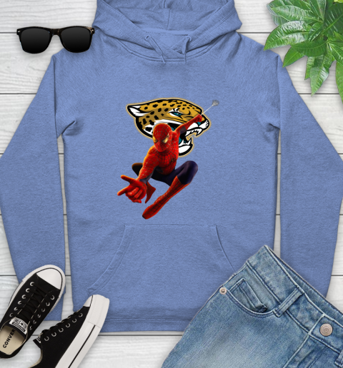 NFL Spider Man Avengers Endgame Football Jacksonville Jaguars Youth Hoodie 12