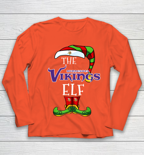 Minnesota Vikings Christmas ELF Funny NFL Youth Long Sleeve 3