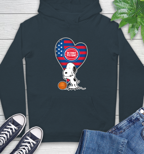 Detroit Pistons NBA Basketball The Peanuts Movie Adorable Snoopy Hoodie 7