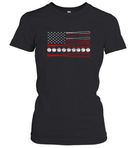 Vintage American Flag Baseball 4th July Women's T-Shirt