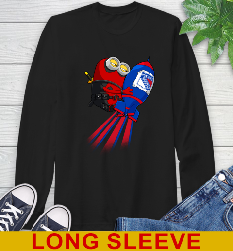 NHL Hockey New York Rangers Deadpool Minion Marvel Shirt Long Sleeve T-Shirt