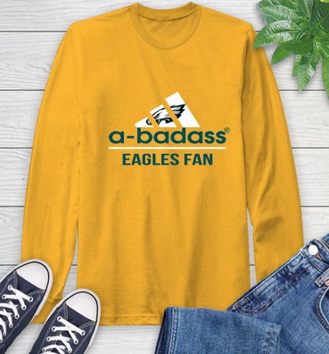 Philadelphia Eagles NFL Football A Badass Adidas Adoring Fan Sports Long Sleeve T-Shirt - Image 3