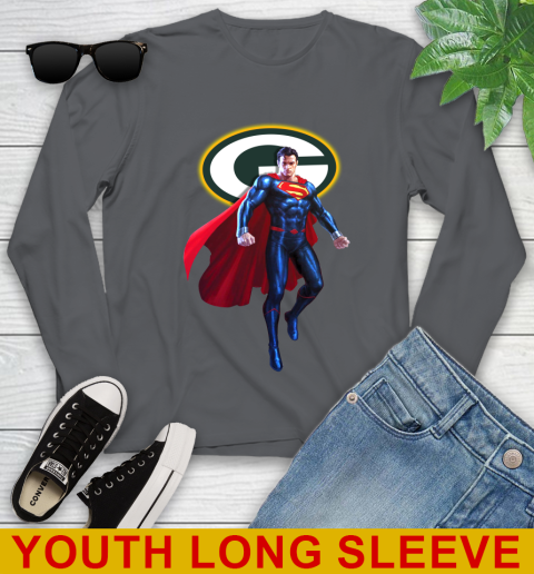 NFL Superman DC Sports Football Green Bay Packers Youth Long Sleeve 9