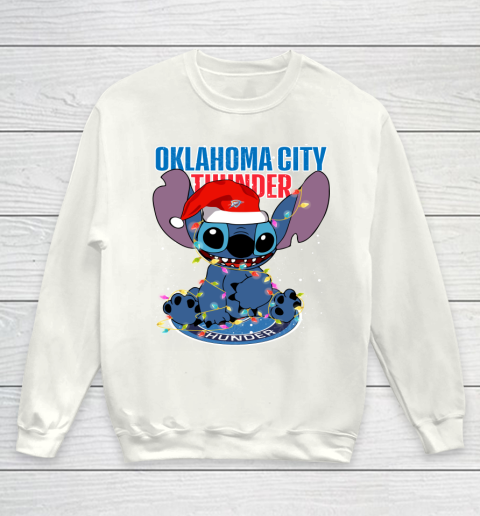 Oklahoma City Thunder NBA noel stitch Basketball Christmas Youth Sweatshirt