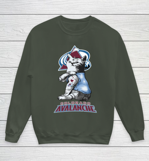 NHL My Cat Loves Colorado Avalanche Hockey Youth Sweatshirt 8
