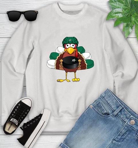 Dallas Stars Turkey Thanksgiving Day Youth Sweatshirt