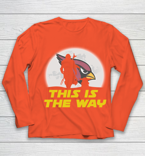 Arizona Cardinals NFL Football Star Wars Yoda And Mandalorian This Is The Way Youth Long Sleeve 3