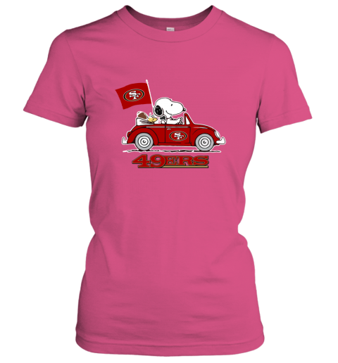 Peanuts Snoopy And Woodstock San Francisco 49ers On Car Shirt