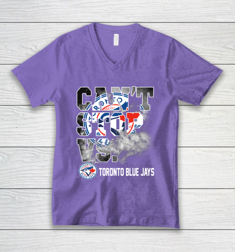 MLB Toronto Blue Jays Baseball Can't Stop Vs Blue Jays V-Neck T-Shirt 8