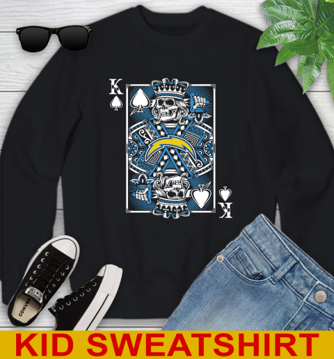 Los Angeles Chargers NFL Football The King Of Spades Death Cards Shirt Youth Sweatshirt