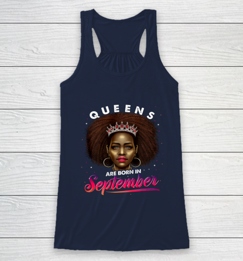 Queens Born September Shirt Black Girl Virgo Libra Birthday Racerback Tank 8