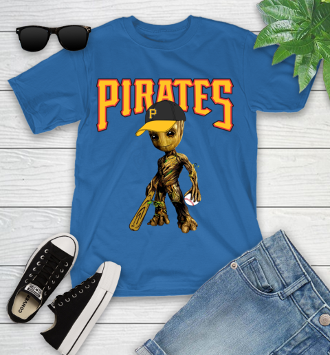 MLB Pittsburgh Pirates Groot Guardians Of The Galaxy Baseball Youth T-Shirt 9