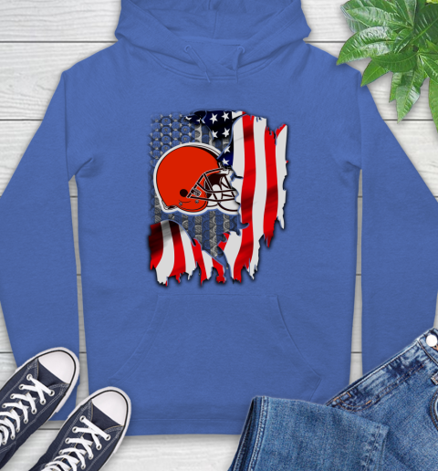 Cleveland Browns NFL Football American Flag Hoodie 9