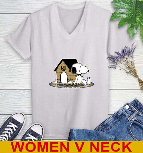 NHL Hockey Vegas Golden Knights Snoopy The Peanuts Movie Shirt Women's V-Neck T-Shirt