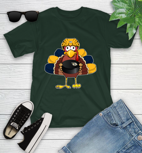 Nashville Predators Turkey Thanksgiving Day Youth T-Shirt 5
