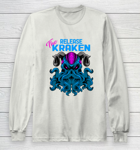 Kraken Sea Monster Vintage Release the Kraken Giant Kraken Long Sleeve T-Shirt 9