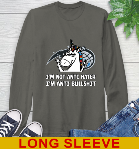 Orlando Magic NBA Basketball Unicorn I'm Not Anti Hater I'm Anti Bullshit Long Sleeve T-Shirt 8