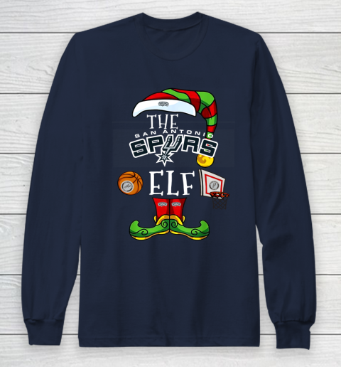 San Antonio Spurs Christmas ELF Funny NBA Long Sleeve T-Shirt 2