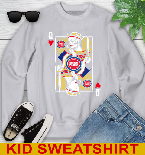 NBA Basketball Detroit Pistons The Queen Of Hearts Card Shirt Youth Sweatshirt 3