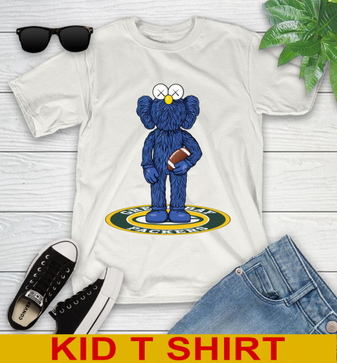 NFL Football Green Bay Packers Kaws Bff Blue Figure Shirt Youth T-Shirt