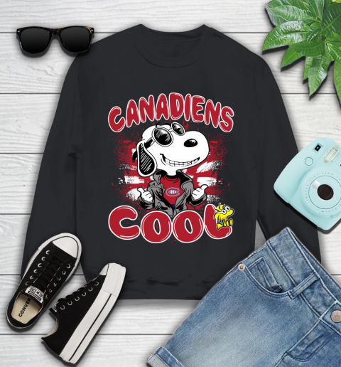 NHL Hockey Montreal Canadiens Cool Snoopy Shirt Youth Sweatshirt