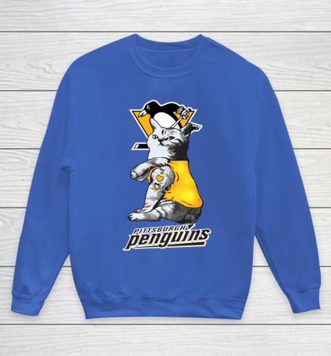 NHL My Cat Loves Pittsburgh Penguins Hockey Youth Sweatshirt 6