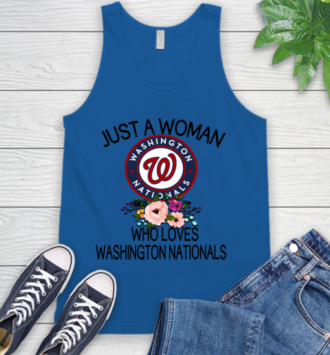 MLB Just A Woman Who Loves Washington Nationals Baseball Sports Tank Top 3