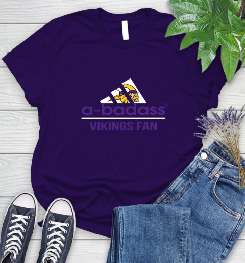 Minnesota Vikings NFL Football A Badass Adidas Adoring Fan Sports (1) Women's T-Shirt 4