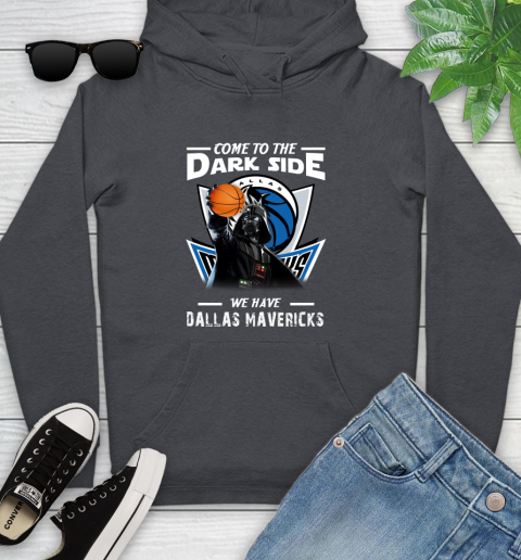 NBA Come To The Dark Side We Have Dallas Mavericks Star Wars Darth Vader Basketball Youth Hoodie 10