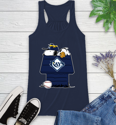 MLB Tampa Bay Rays Snoopy Woodstock The Peanuts Movie Baseball T Shirt Racerback Tank 10