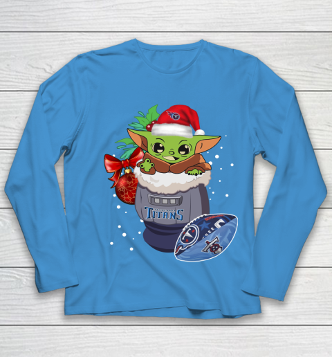 Tennessee Titans Christmas Baby Yoda Star Wars Funny Happy NFL Youth Long Sleeve 7