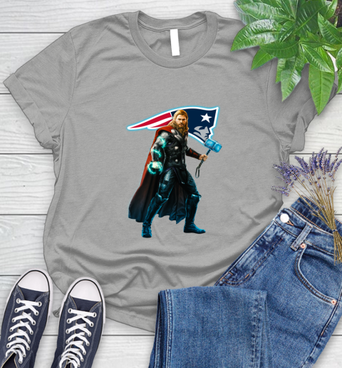 NFL Thor Avengers Endgame Football New England Patriots Women's T-Shirt 10