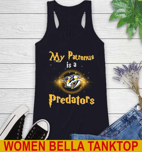 NHL Hockey Harry Potter My Patronus Is A Nashville Predators Racerback Tank 8
