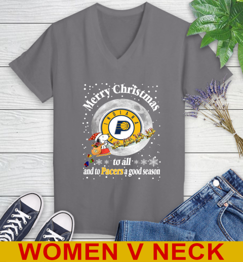 Indiana Pacers Merry Christmas To All And To Pacers A Good Season NBA Basketball Sports Women's V-Neck T-Shirt 11