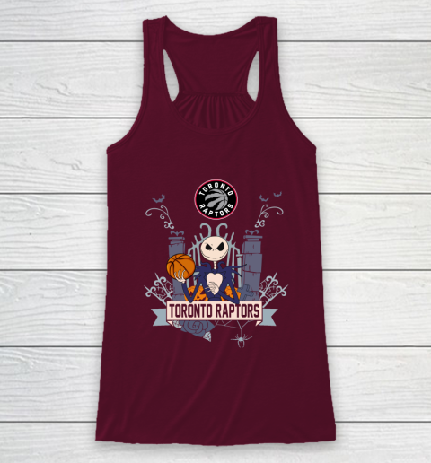 NBA Toronto Raptors Basketball Jack Skellington Halloween Racerback Tank 2
