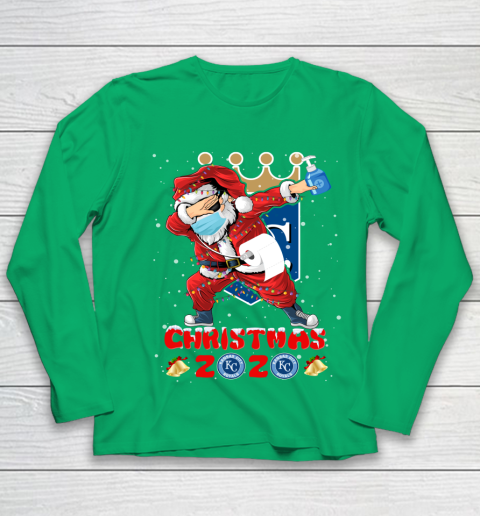 Kansas City Royals Funny Santa Claus Dabbing Christmas 2020 MLB Youth Long Sleeve 4