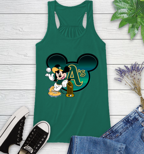 MLB Oakland Athletics The Commissioner's Trophy Mickey Mouse Disney Racerback Tank 7