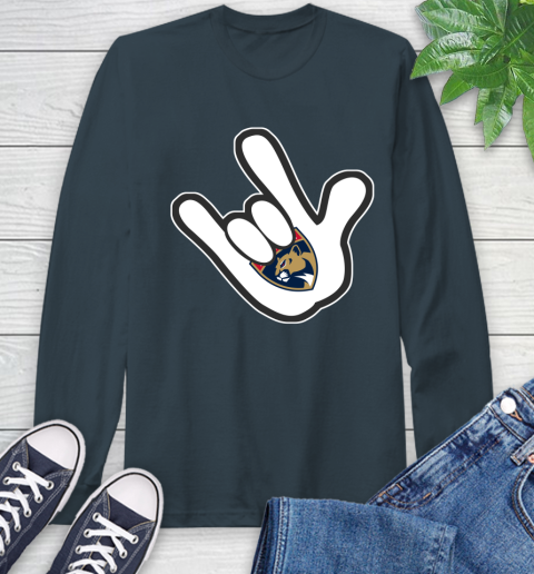 Florida Panthers NHL Hockey Mickey Rock Hand Disney Long Sleeve T-Shirt 8