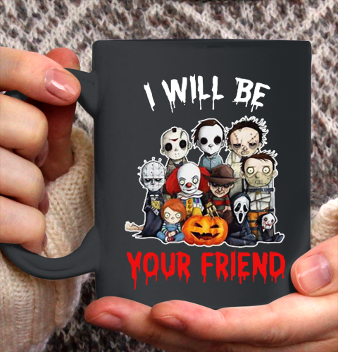 Halloween Horror Movie Characters Chibi I Will Be Your Friend Ceramic Mug 11oz