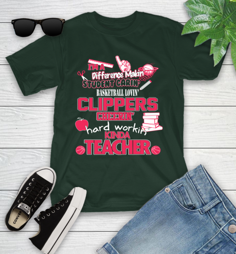 LA Clippers NBA I'm A Difference Making Student Caring Basketball Loving Kinda Teacher (1) Youth T-Shirt 5