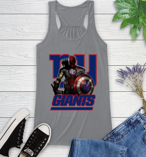 NFL Captain America Thor Spider Man Hawkeye Avengers Endgame Football New York Giants Racerback Tank 5
