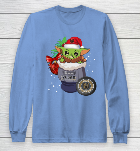 Vegas Golden Knights Christmas Baby Yoda Star Wars Funny Happy NHL Long Sleeve T-Shirt 11