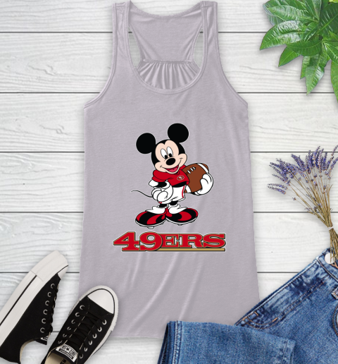 NFL Football San Francisco 49ers Cheerful Mickey Mouse Shirt Racerback Tank 5