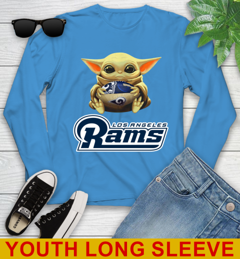 NFL Football Los Angeles Rams Baby Yoda Star Wars Shirt Youth Long Sleeve 9 NFL Football Los Angeles Rams Baby Yoda Star Wars Shirt Youth Long Sleeve - Image 9