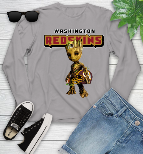 Washington Redskins NFL Football Groot Marvel Guardians Of The Galaxy Youth Long Sleeve 5