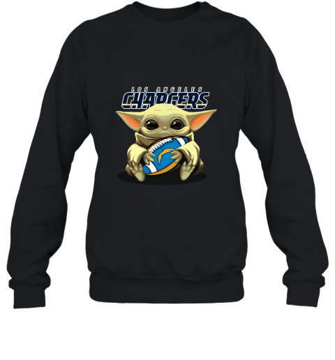 Baby Yoda Loves The Los Angeles Chargers Star Wars NFL Sweatshirt